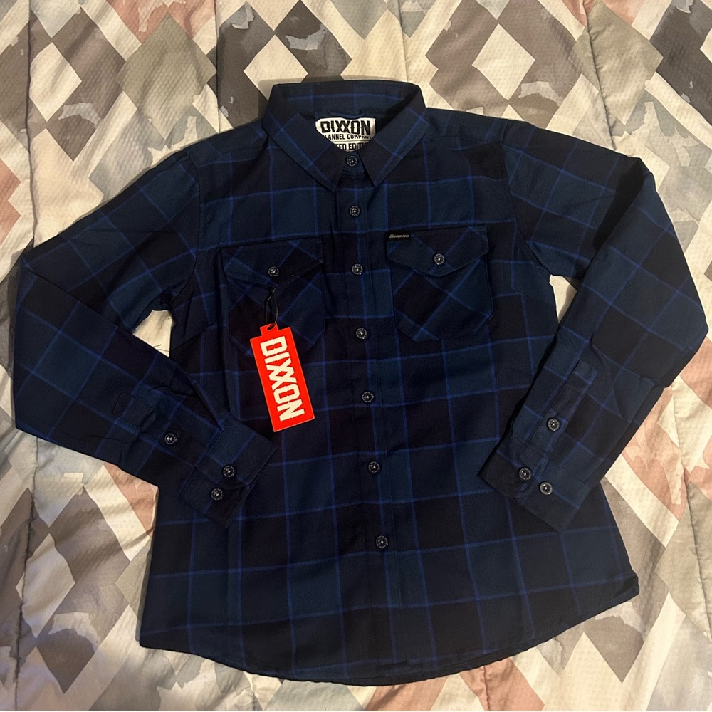 Snap On Tools Womens Medium Limited Edition Dixxon Button Flannel Shirt NWT